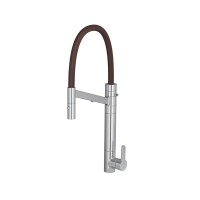 Monocomando Mesa Cozinha Bica Alta Fitro Twin Colore Cromado e Marrom 2241.C.MR