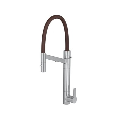 Monocomando Mesa Cozinha Bica Alta Fitro Twin Colore Cromado e Marrom 2241.C.MR