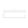 Porta toalha Barra 600mm Red Gol Contemporânea 2040.GL97.060.RD - Deca - vista 2