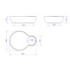 Cuba Oval de Apoio 60cm Ébano Fosco Gota L.16054.GT.94 - Deca - vista 4