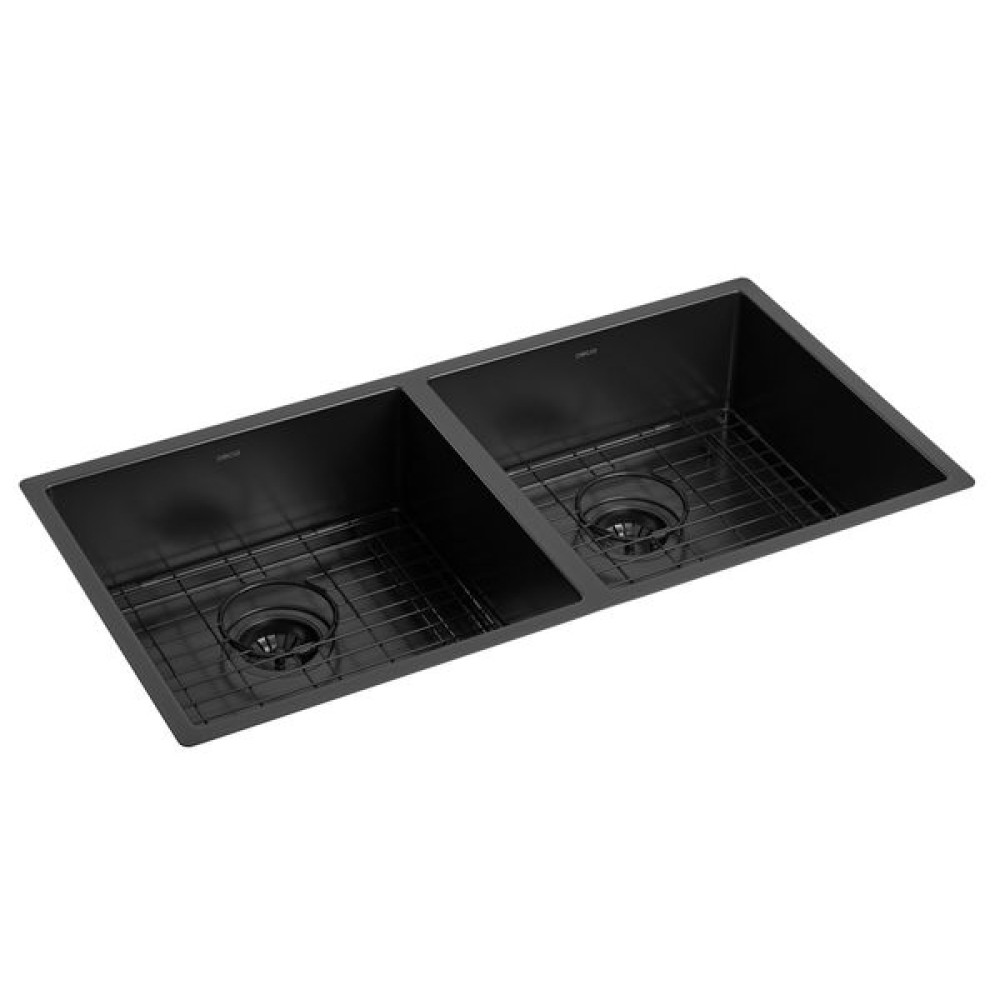 Cuba de Cozinha Retangular Dupla 80x40cm Suprema Black Matte CC.670.80.DUO.BLMT - Deca