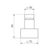 Acabamento Registro Gaveta Grande 1 1/4" e 1 1/2" Cubo Dark Antracite/Grafite 4900.GF86.GD.MT - Deca - vista 2