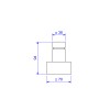 Acabamento Registro Gaveta Grande 1 1/4" e 1 1/2" Cubo Gold 4900.GL86.GD - Deca - vista 2