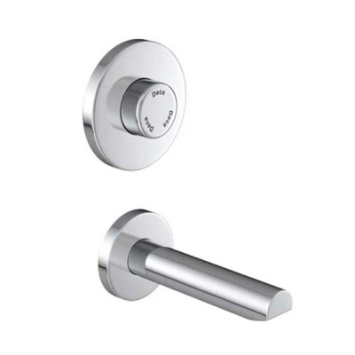 Torneira Embutida Parede Com Fechamento Automatico Lavatório Decamatic Eco Cromado 1176.C