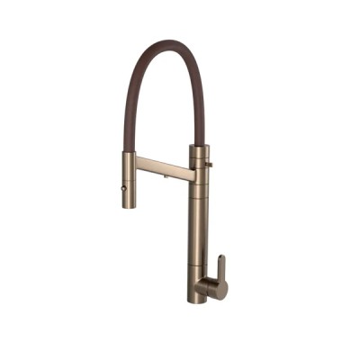 Monocomando Mesa Cozinha Bica Alta Filtro Twin Colore Corten Matte e Marrom 2241.CT.MT.MR