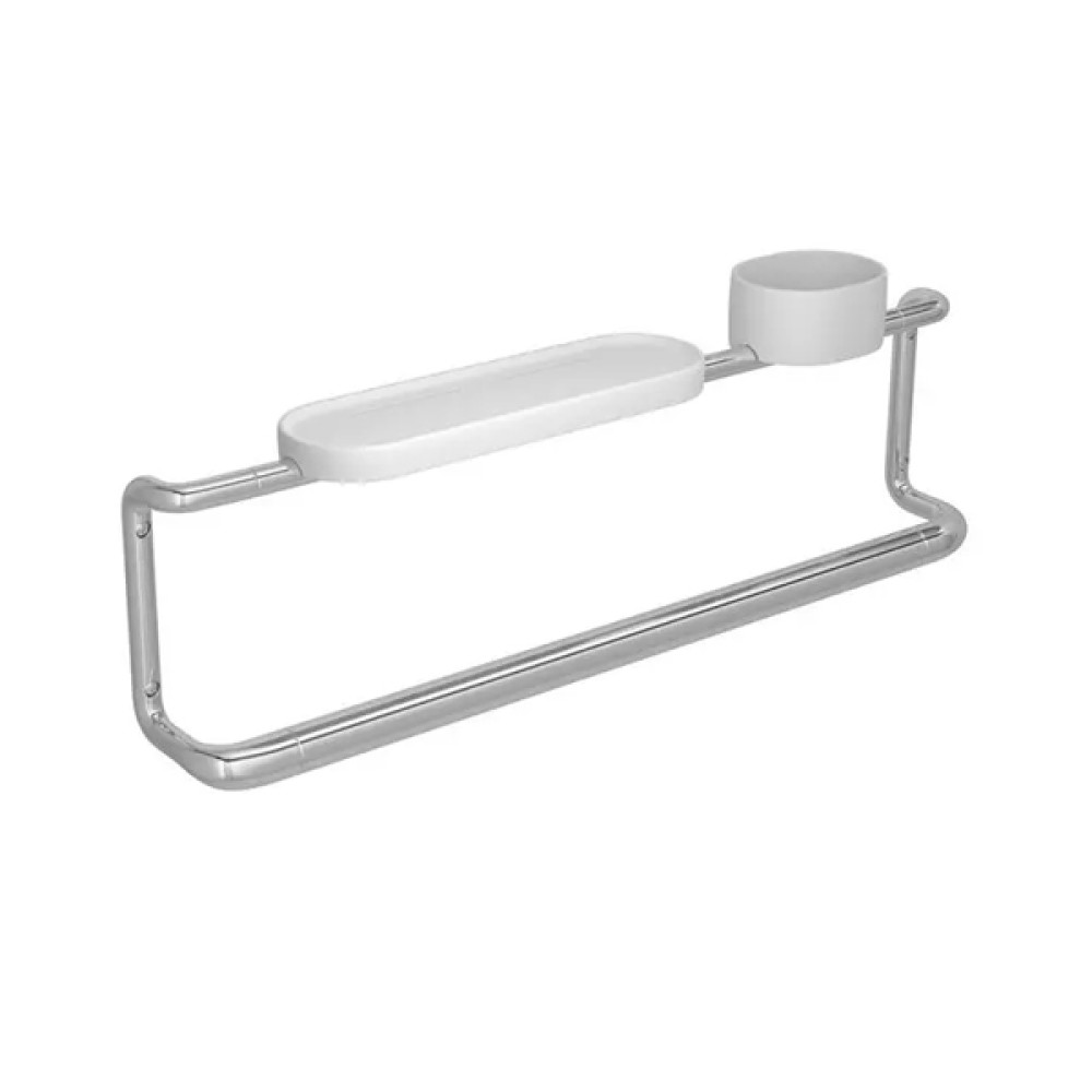 Barra de Apoio com Porta Objeto e Prateleira 70cm Cromado Care 2046.C.070 - Deca
