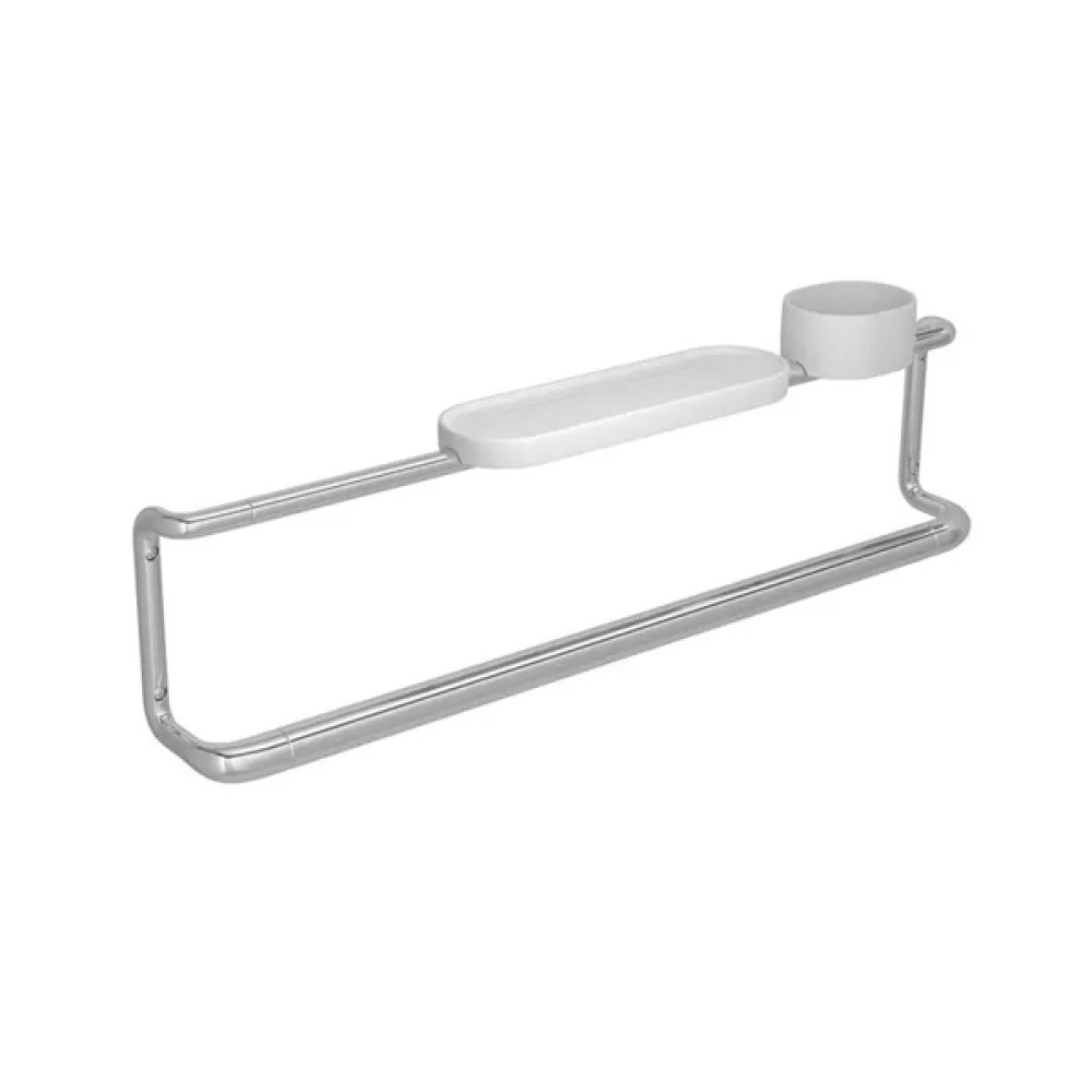 Barra de Apoio com Porta Objeto e Prateleira 80cm Cromado Care 2046.C.080 - Deca