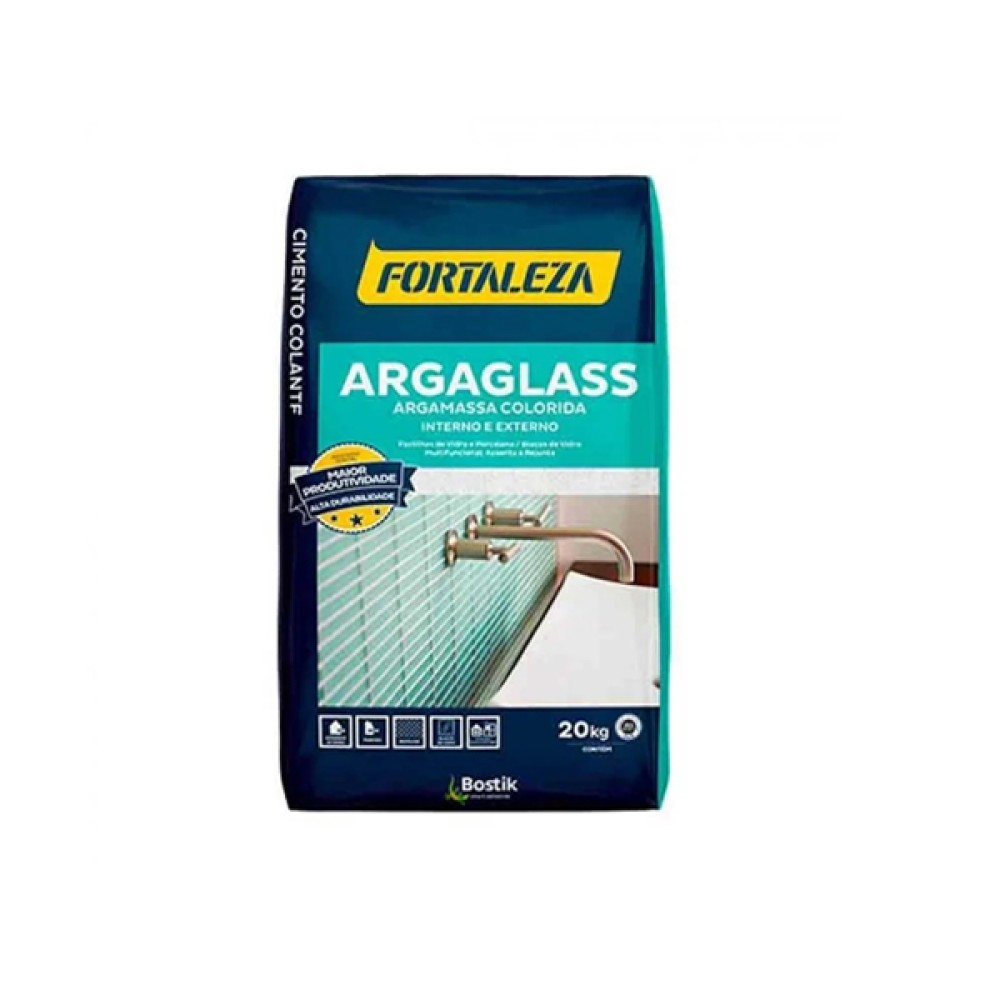Argamassa Argaglass Interno e Externo 20 kg Branca - Fortaleza