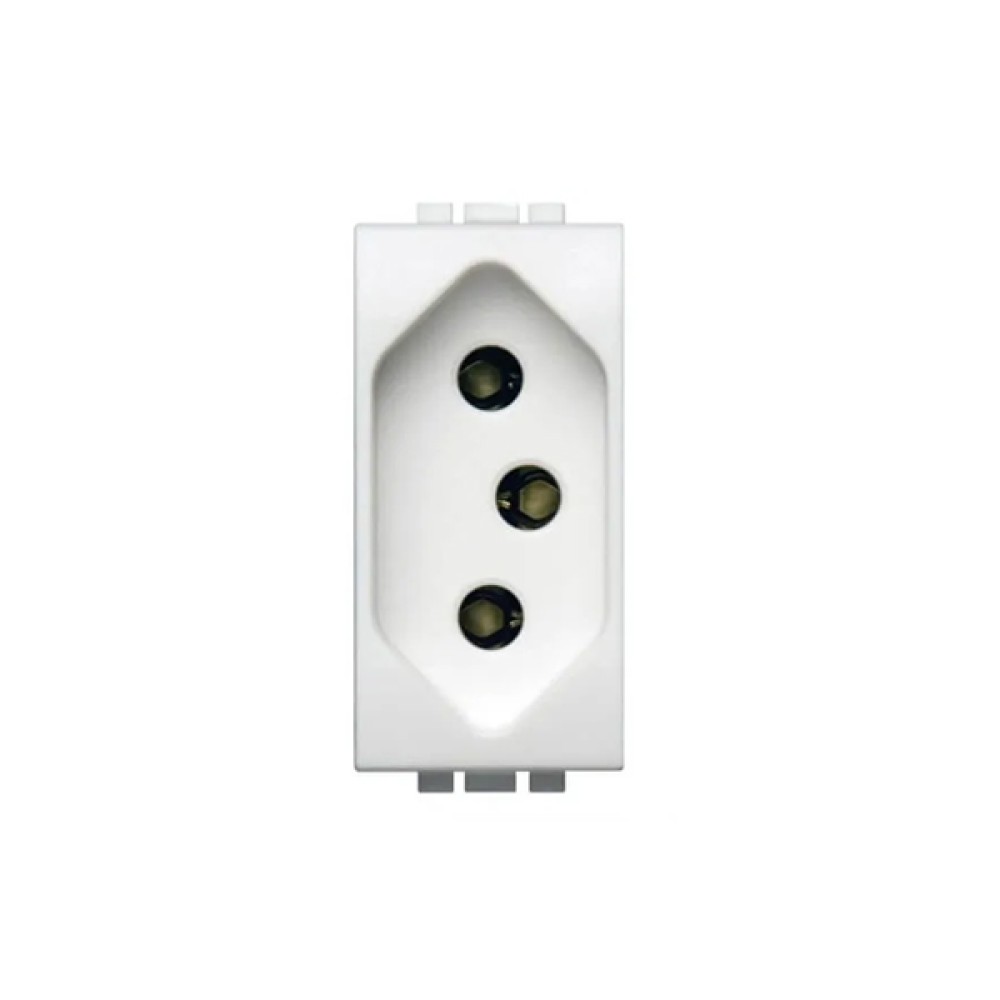 Módulo Tomada 2P+T 20A 250V Branca Living Light Bticino - Pial Legrand