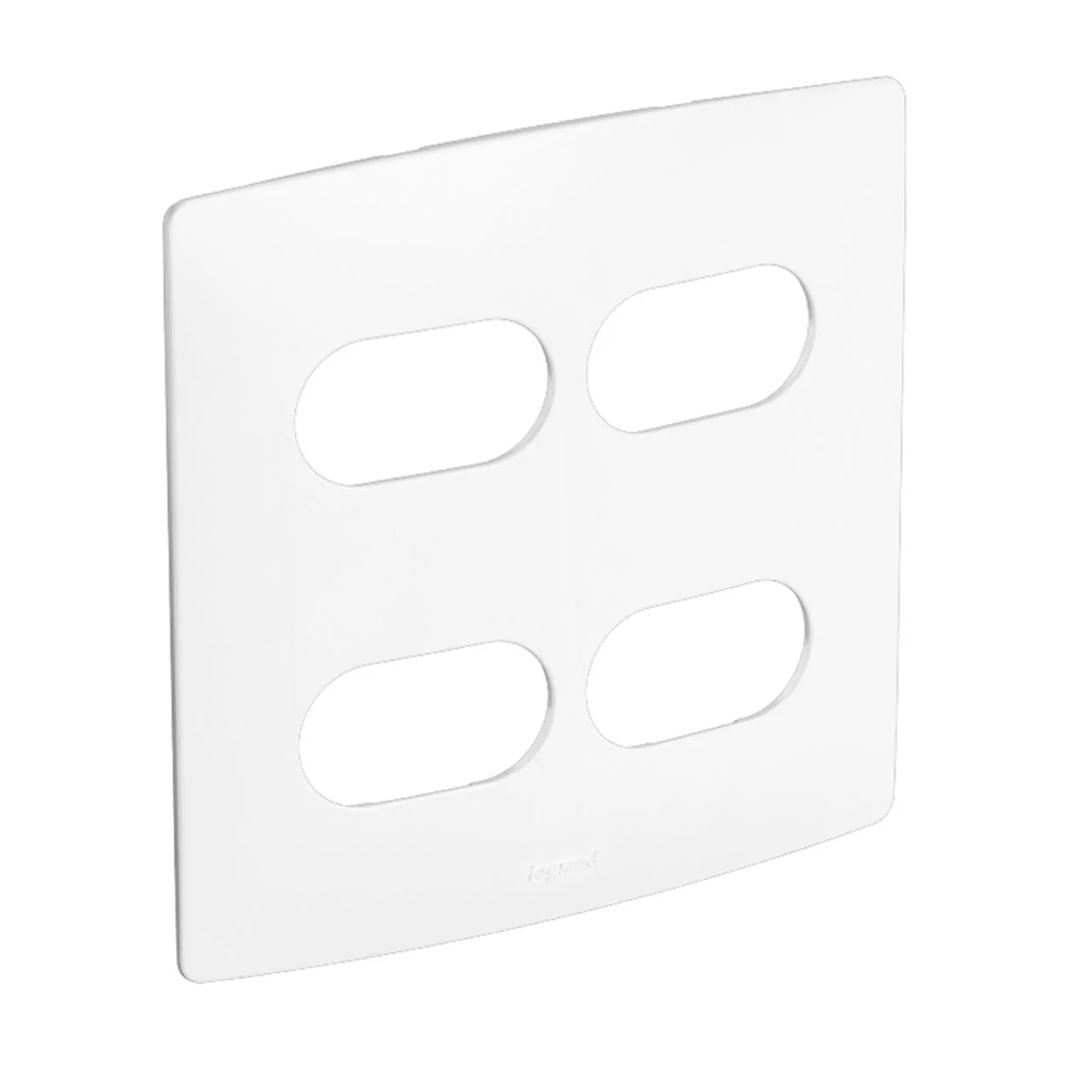 Placa 4 Postos 4x4 sem Suporte Branco Nereya - Pial Legrand