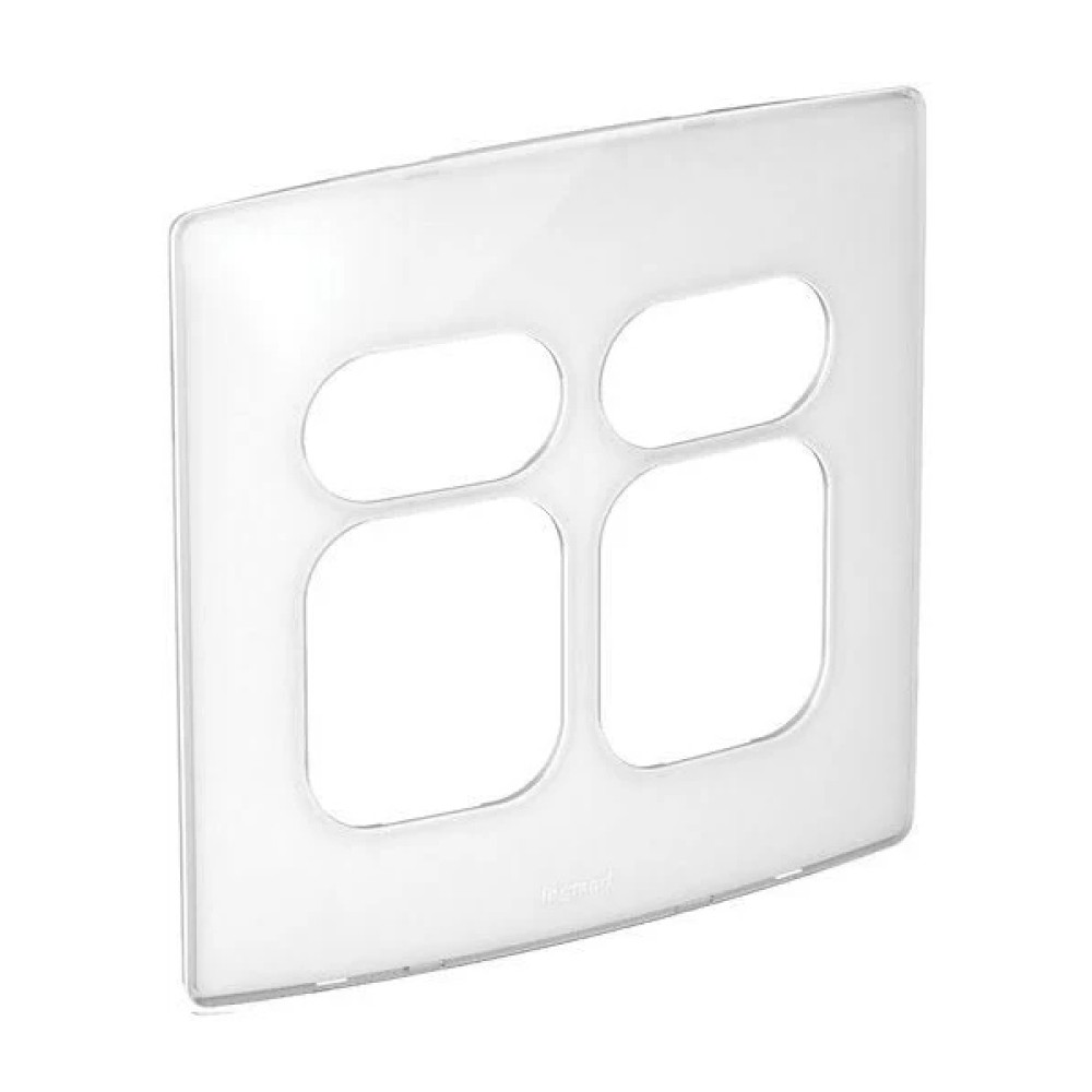 Placa 6 Postos (4 Adj +2 Sep) 4x4 sem Suporte Branco Nereya - Pial Legrand