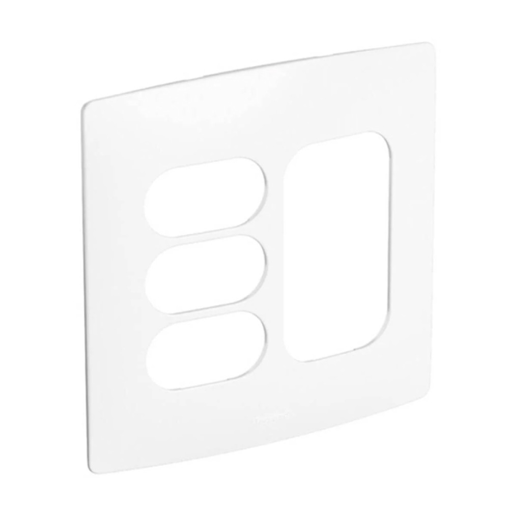 Placa 6 Postos (3 Adj + 3 Sep) 4x4 sem Suporte Branco Nereya - Pial Legrand