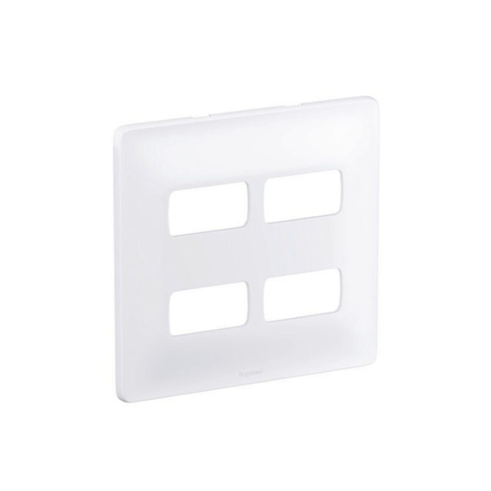 Placa 4 Postos + Suporte 4x4 Pial Zeffia - Pial Legrand