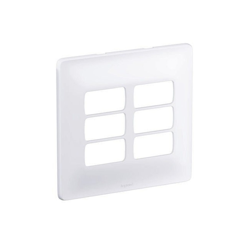 Placa 6 Postos Separados + Suporte 4x4 Pial Zeffia - Pial Legrand