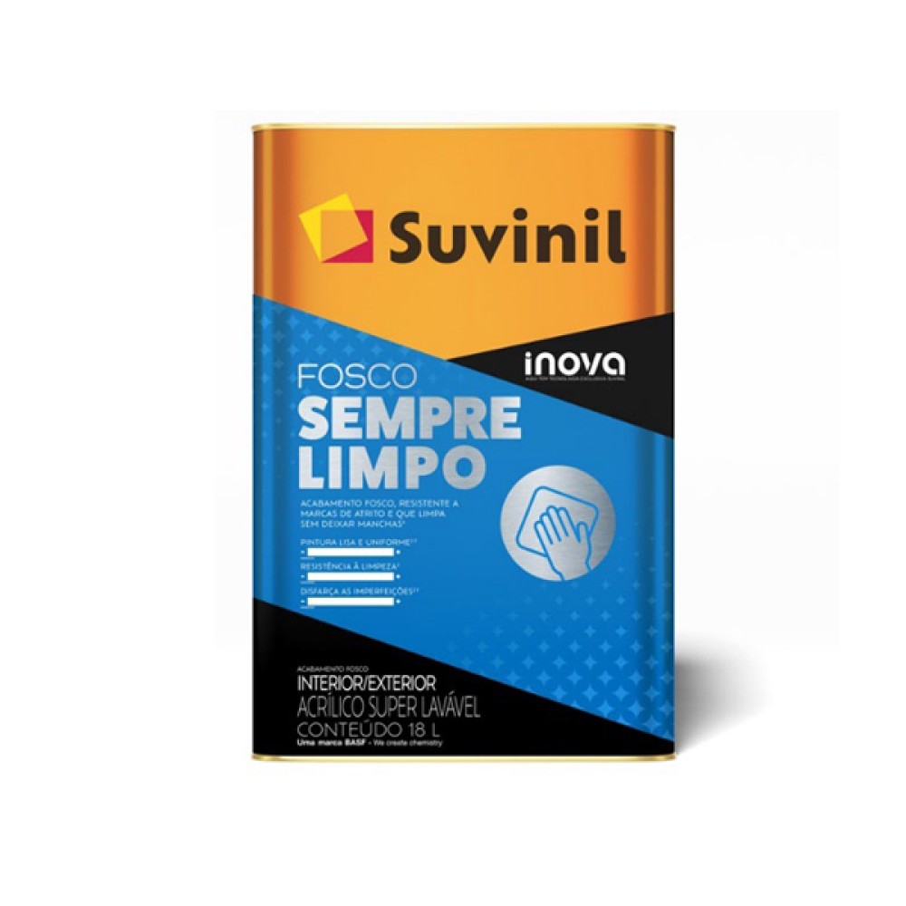 Tinta Acrílica Inova Premium Fosco Sempre Limpo Branca 18L - Suvinil