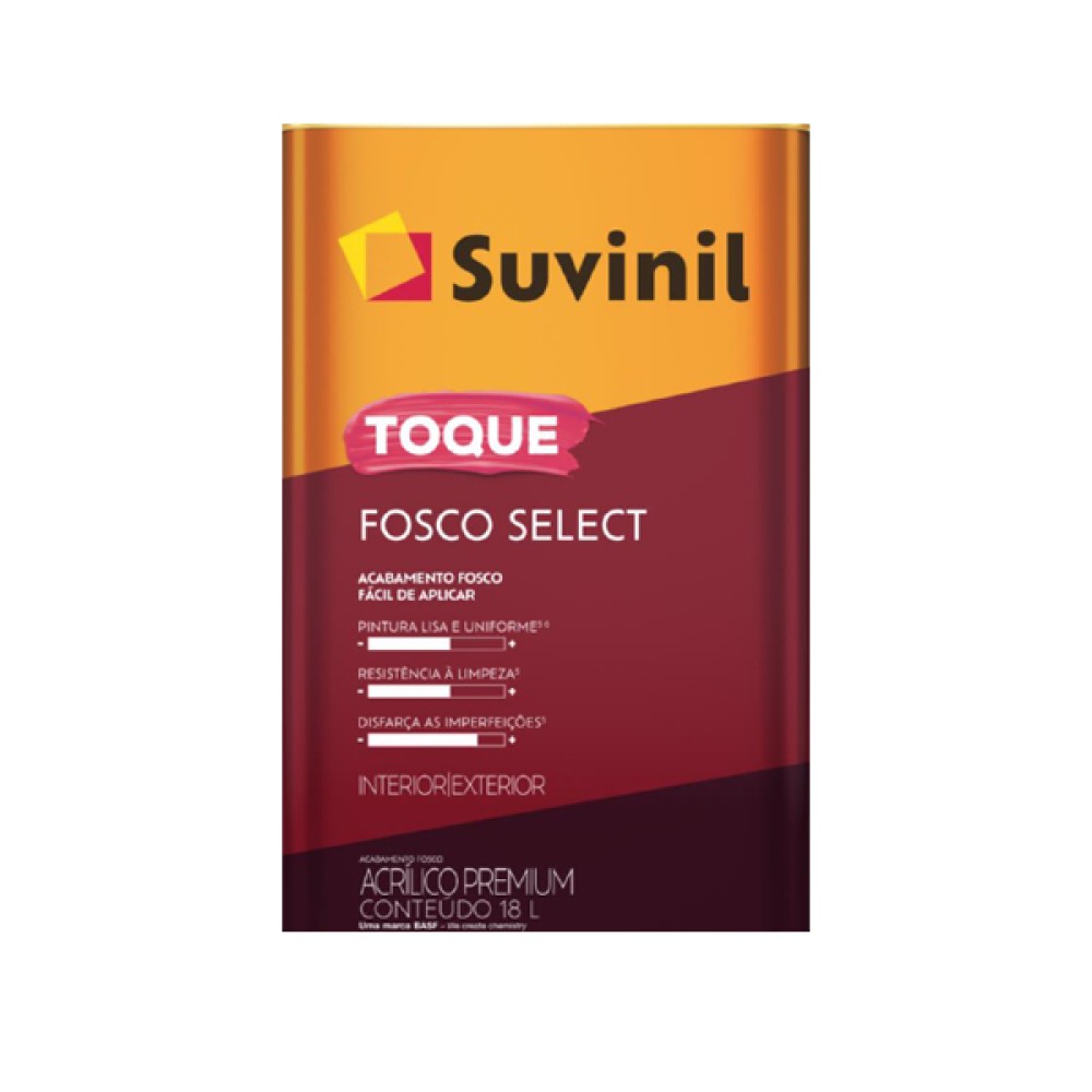 Tinta Acrílica Toque Fosco Select Branco 18 Litros - Suvinil