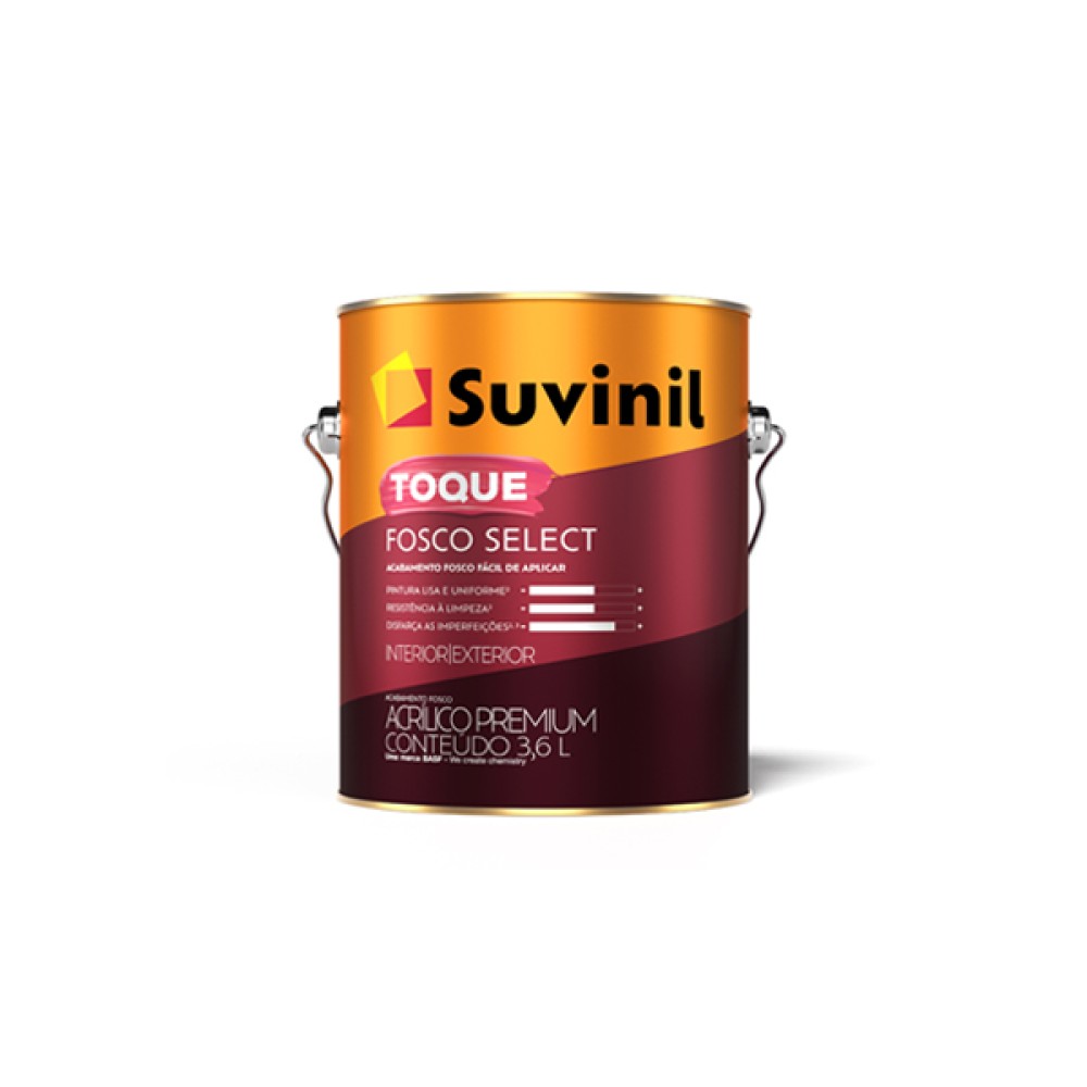 Tinta Acrílica Toque Fosco Select Branco 3,6 Litros - Suvinil