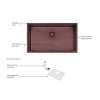 Cuba Quadrum PVD Black 70x40 Inox - Tramontina - vista 4