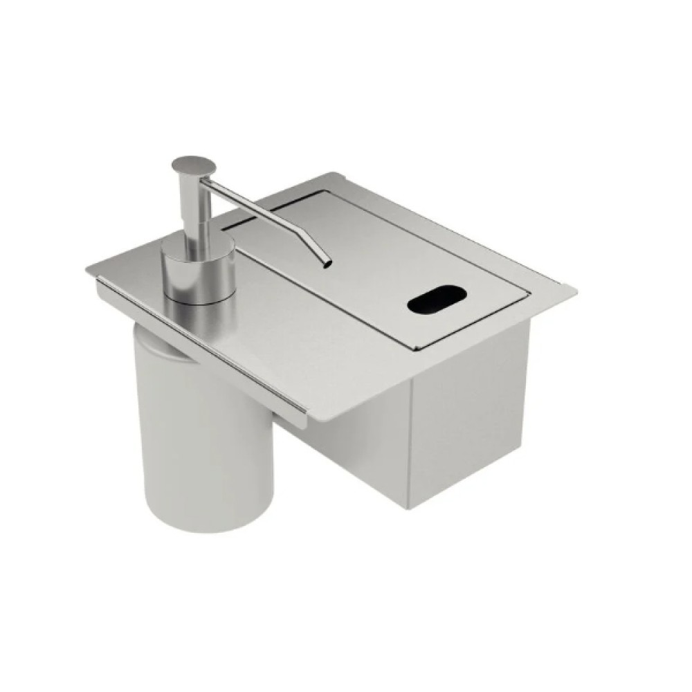 Porta Esponja Tampa e Dosador de Sabão Líquido em Aço Inox para Canal Organizador 94534026 - Tramontina