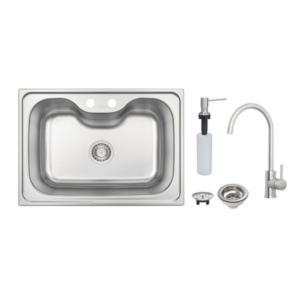 Cuba Inox Cozinha Morgana 60 FX 685x485 Undermount com Acessórios e Monocomando 93806492 - Tramontina