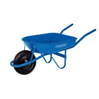 Carrinho de Mão com Caçamba Rasa Metálica Azul 50 L, Braço Metálico e Pneu com Câmara Tramontina