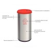 Lixeira Selecta Plus Vermelha Inox Acabamento Scotch Brite 40L 94539222 - Tramontina - vista 4