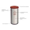 Lixeira Selecta Plus Marrom Inox Acabamento Scotch Brite 40L 94539223 - Tramontina - vista 4