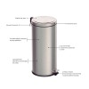 Lixeira com Pedal Brasil Plus em Aço Inox com Acabamento Acetinado e Balde Interno 30L 94538530 - Tramontina - vista 4