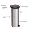 Lixeira com Pedal New em Aço Inox com Acabamento Polido 30 L 94538730 - Tramontina - vista 5
