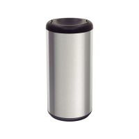 Lixeira Piemonte Preto Inox Acabamento Acetinado Basculante 40L Tramontina 94539200