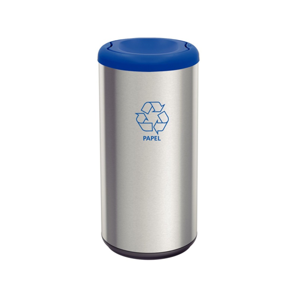 Lixeira Piemonte Azul Inox Acabamento Acetinado Basculante 40L 94539201 - Tramontina