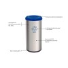 Lixeira Piemonte Azul Inox Acabamento Acetinado Basculante 40L 94539201 - Tramontina - vista 4