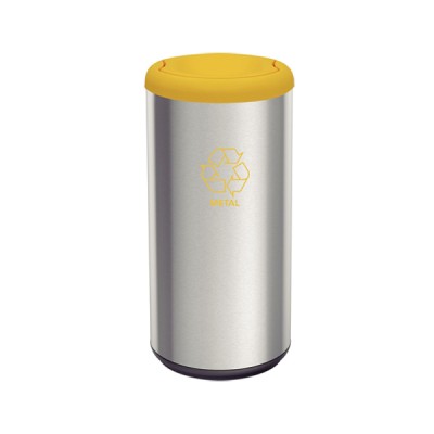 Lixeira Piemonte Amarelo Inox Acabamento Acetinado Basculante 40L Tramontina 94539204