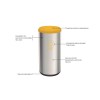 Lixeira Piemonte Amarelo Inox Acabamento Acetinado Basculante 40L 94539204 - Tramontina - vista 2