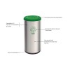 Lixeira Piemonte Verde Inox Acabamento Acetinado Basculante 40L 94539205 - Tramontina - vista 2