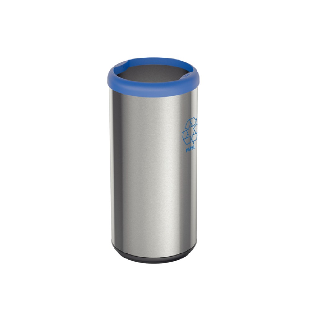 Lixeira Selecta Plus Azul Inox Acabamento Scotch Brite 40L 94539221 - Tramontina