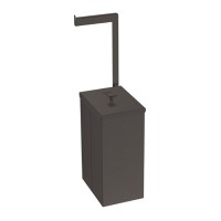 Lixeira Tramontina Luz Slim em Aço Inox Acabamento Acetinado Revestimento Black Matte Suporte para Papel Higiênico 5,5 L 94540082