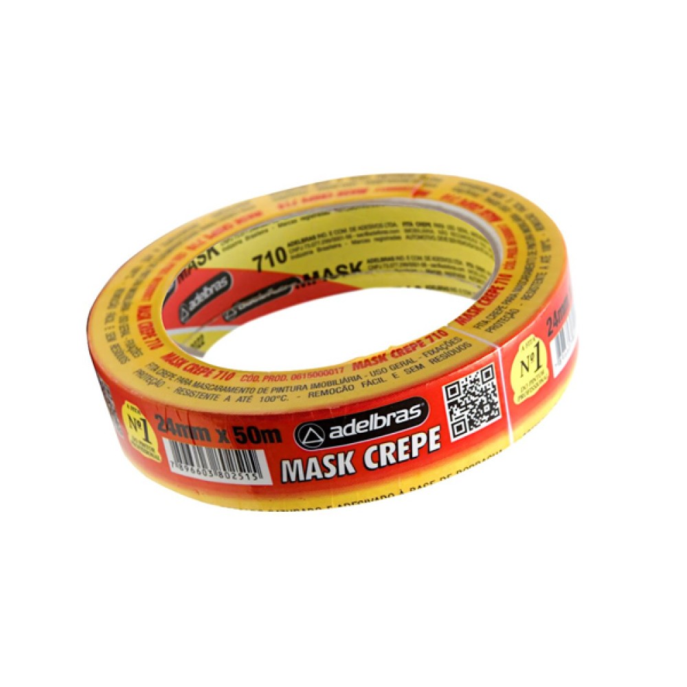 Fita Crepe Branca p/uso geral 24mm X 50m - Adelbras