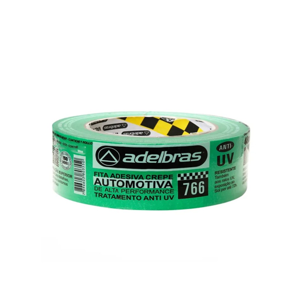 Fita Crepe Automotiva Verde Anti UV 766 24mm x 50m - Adelbras