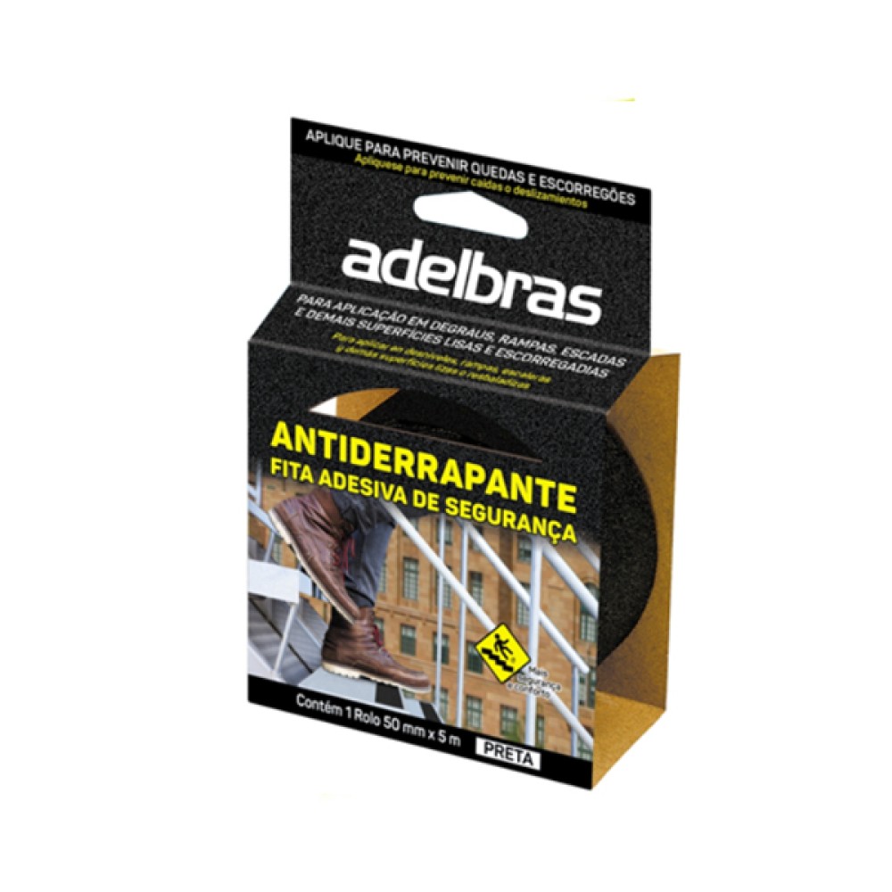 Fita Antiderrapante Preta 50mm X 5m - Adelbras