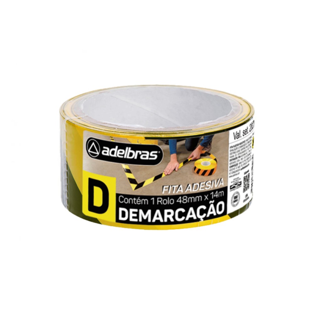 Fita Adesiva para Demarcação Amarela 48mm x 14m - Adelbras