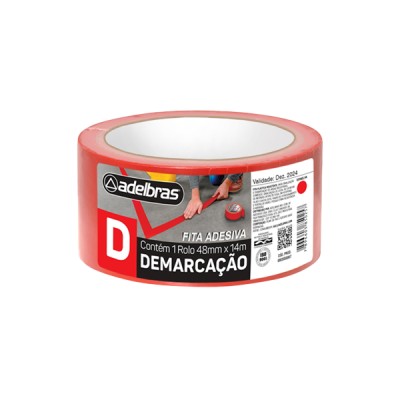 Fita Adesiva para Demarcação Vermelha 48mm x 14m - Adelbras