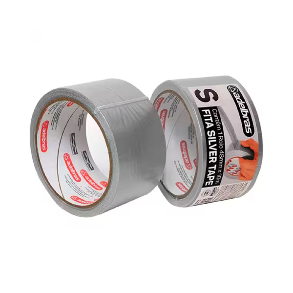Fita Multiuso Reforçada Silver Tape Prata 48mmx10m - Adelbras