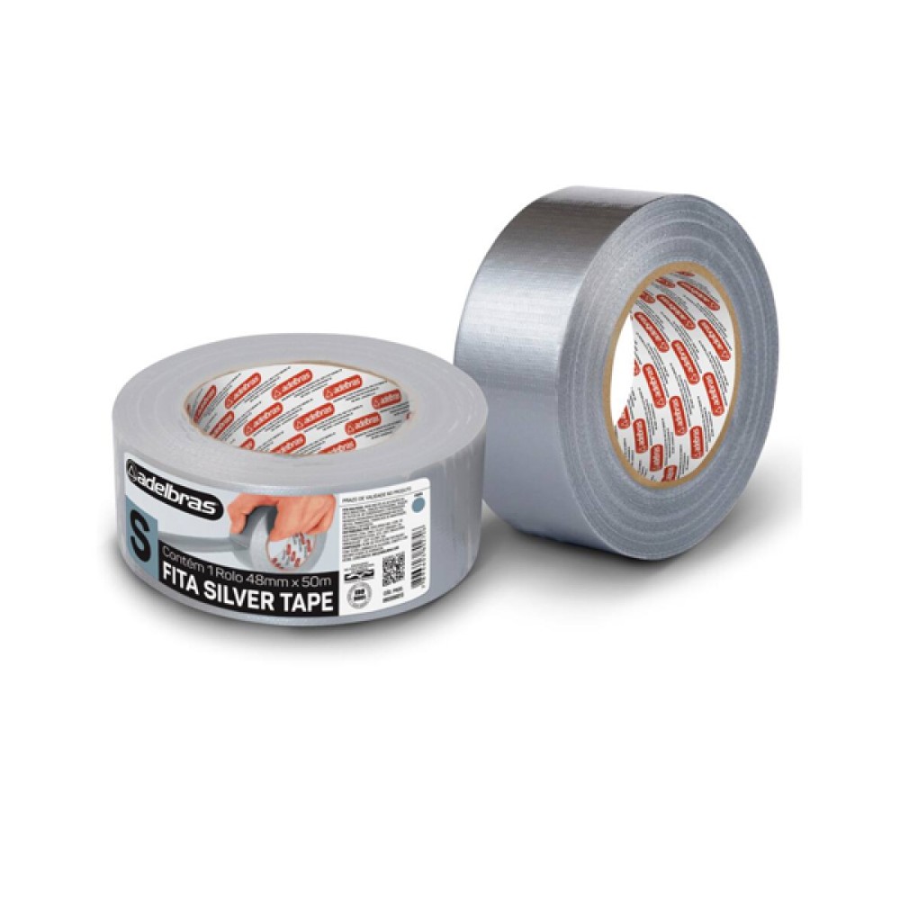 Fita Multiuso Reforçada Silver Tape Prata 48mmx50m - Adelbras