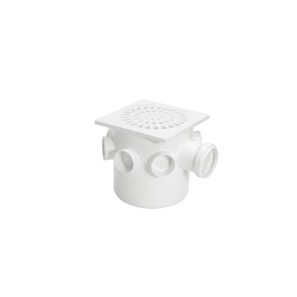 Caixa Sifonada Quadrada 7 Entradas Dn 150 X 150 X 50 Gr Alumínio 10365 - Amanco