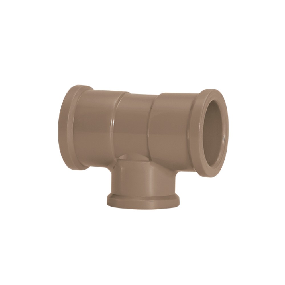 Tê Redução PVC Soldável 50mm x 40mm para Água Fria 11827 - Amanco