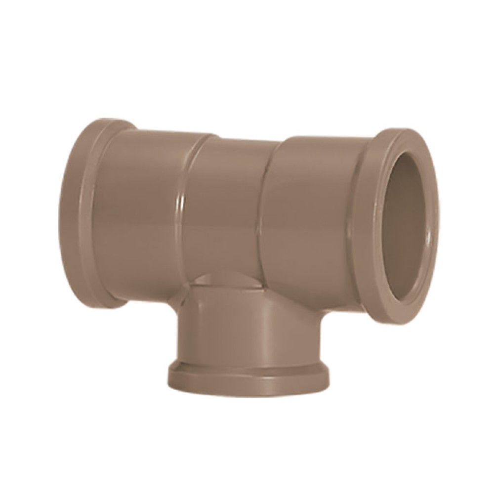 Tê Redução PVC Soldável 50mm x 20mm para Água Fria 17848 - Amanco