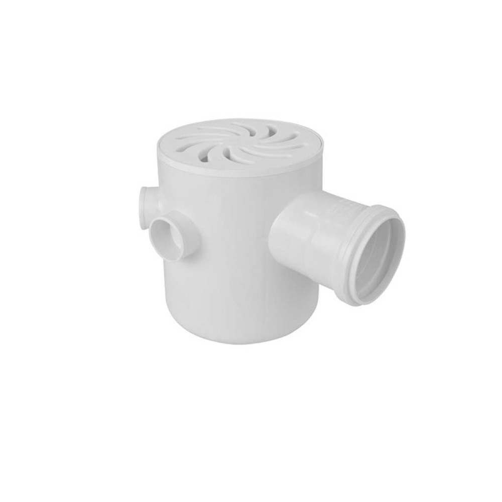 Caixa Sifonada Redonda 5 Entradas Dn 150 X 185 X 75 Gr Branca 20775 - Amanco