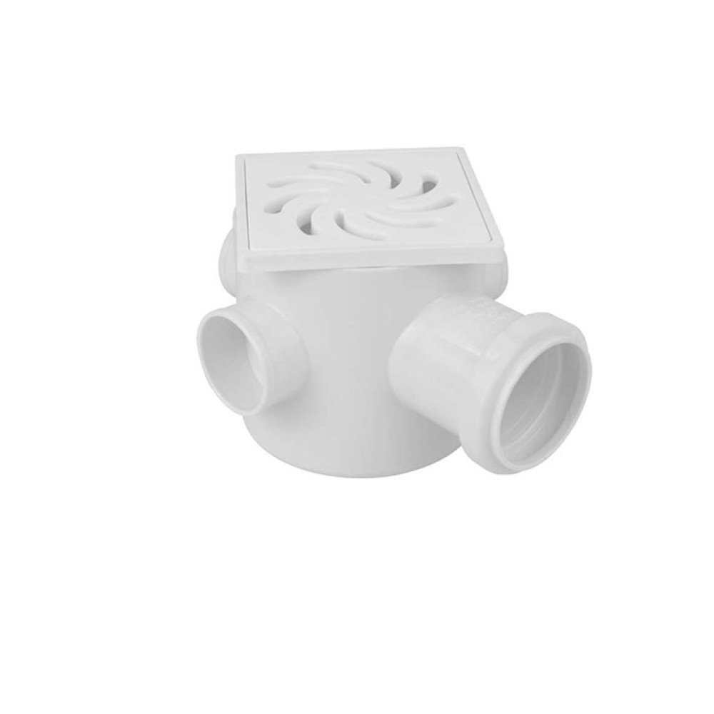 Caixa Sifonada Quadrada 3 Entradas Dn 100 X 100 X 50 Gr Cromada 20776 - Amanco