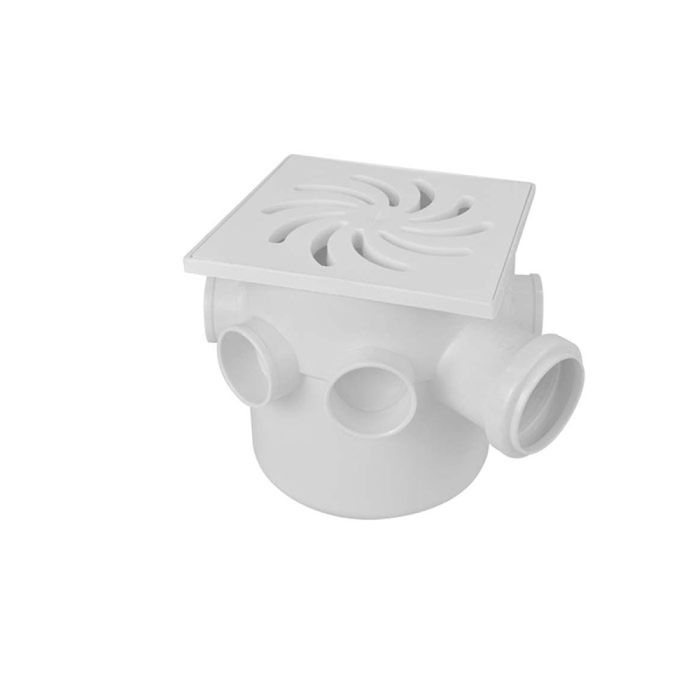 Caixa Sifonada Quadrada 7 Entradas Dn 150 X 150 X 50 Gr Cromada 20778 - Amanco